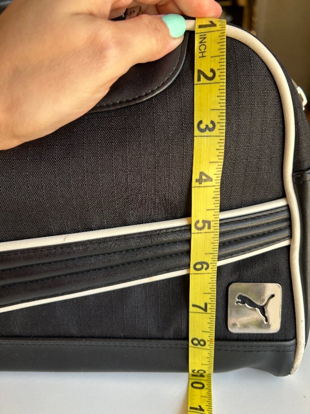 PUMA Vintage Style Bowling Shoulder Bag Black White Y2K Bag Retro Sport purse - Picture 10 of 14
